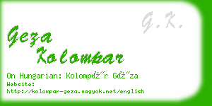 geza kolompar business card